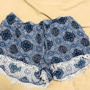 Blue flower shorts